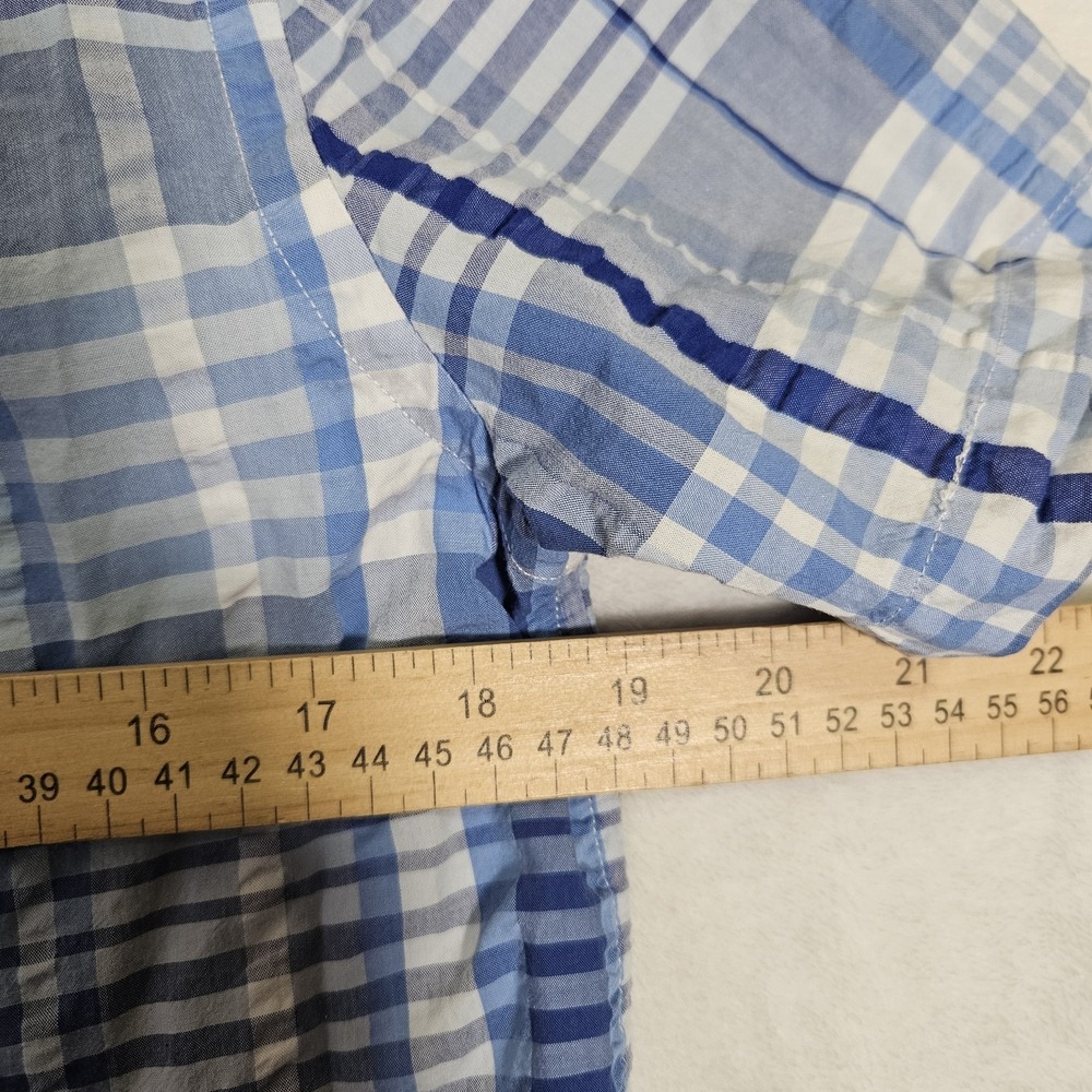 Polo Ralph Lauren Boys Performance Blue Plaid Shirt‎ Size L 14-16 Preppy Casual - Picture 6 of 7